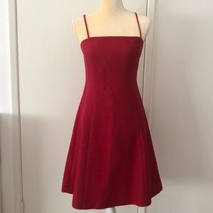 Ann Taylor Strappy Red A-Line Dress
